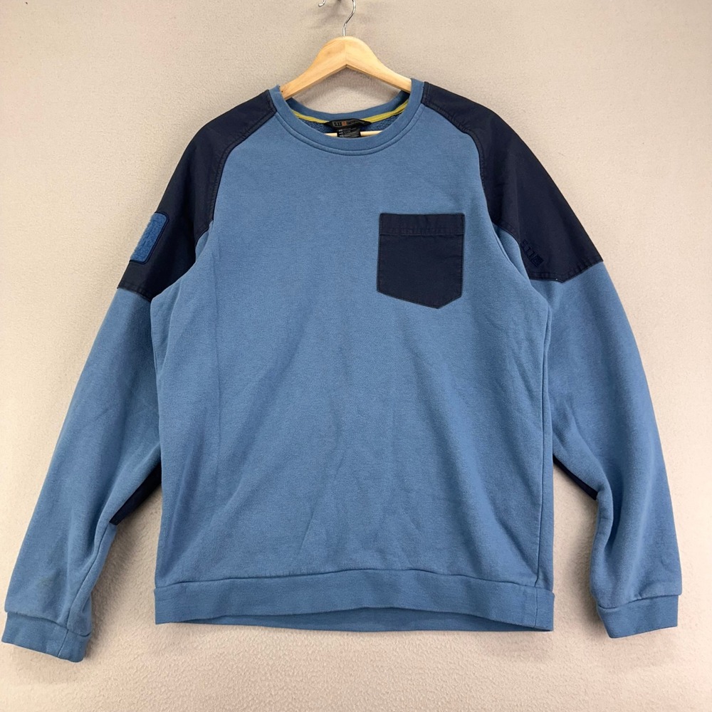 5.11 Tactical Radar Fleece Crewneck Sweatshirt Mens Medium Blue Long Sleeve‎
